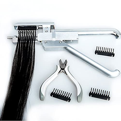 1nd Generation 6D Hair Extensions Machine Kit, Human Hair Connector Kits No-Trace Hair Extensions Tool Quick Hair Extensions Gun Professional Salon Tools, Easy to Use Wig Extension Tools