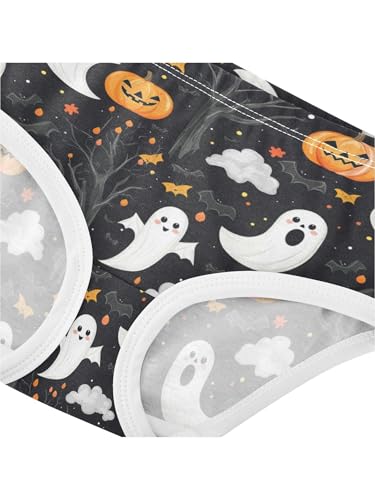 ZZKKO Cartoon Ghost Bat Pumpkins Girls Underwear Toddler Panties for Girls Comfort Brief Size 2T4