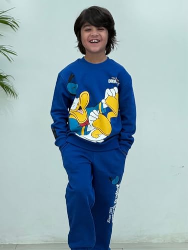 Image of Nap Chief Kids Cotton Official Disney Characters Printed Co ord Set for Boys & Girls, Sweatshirt And Joggers Clothing Set for Casual Wear