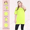 janisramone® Womens Short Sleeve Tunic T Shirts, Round Neck Oversized T Shirts for Women UK, Soft Comfortable Pj Dress, Perfect Summer Longline Ladies Tops Neon Yellow #4