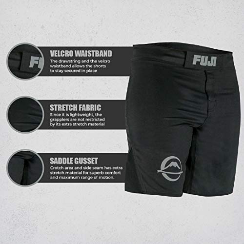 FUJI - Baseline Grappling Shorts - Fight Shorts - Black, 32