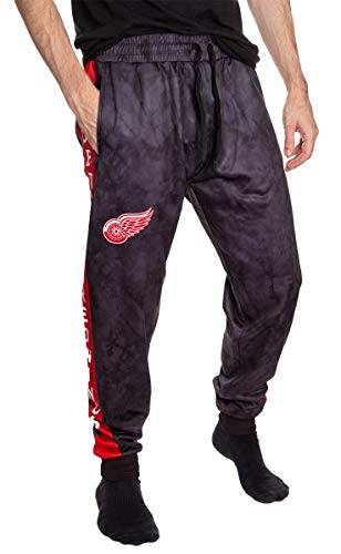 Calhoun NHL Men s Performance Fleece Tie Dye Jogger Style Sweatpants (Detroit Red Wings, Large)