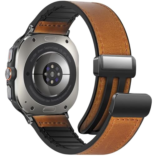 WestEagle ���C���U�[�E�H�b�`�o���h Samsung Galaxy Watch Ultra 47mm (2025/2024) �Ή� ���C�o�b�N���f�U�C�� ���߉\�ȃN���V�b�N���X�g�o���h �����p�X�g���b�v �j�����p ���C�g�u���E��