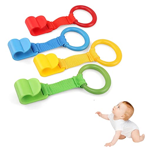 Anilla para cuna, Anilla para parque infantil, Anilla para cuna multicolor, Anilla para entrenamiento del equilibrio, Ideal para ayudar al bebé a levantarse de la cuna, 4 piezas