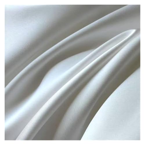 Tissu satin rigide de luxe blanc ivoire haute couture pour robe de mariée de prestige