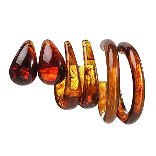 3Pairs Minimalist Vintage Lightweight Polished Teardrop Waterdrop C Shape Circle Round Cuff Acrylic Resin Hoop Earrings Colorful Thick Chunky Wide Thin Acetic Acid Earring Set for Women