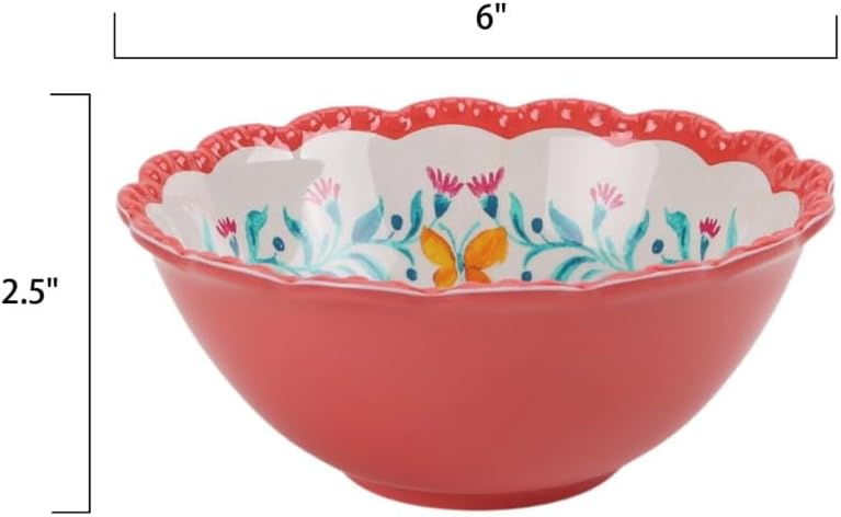 Floral Melamine 7-Piece Salad Serving Bowl Set