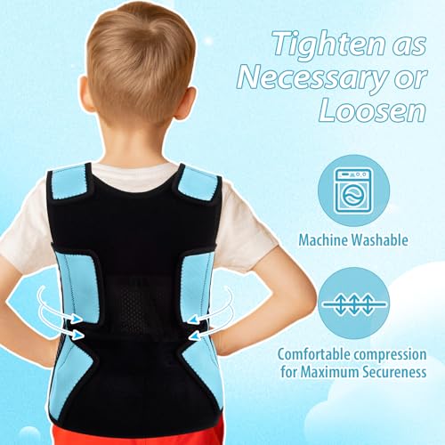 Image of Janmercy Weighted Vest for Kids Ages 2 to 9 Adjustable Neoprene Compression Vest Removable Weights Breathable Comfort Toddler(Solid Color,Small,Blue)