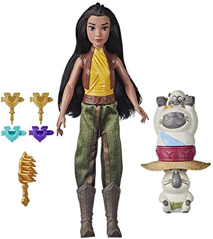 Disney's Raya and The Last Dragon Strength and Style Set Fashion Doll, Hair Twisting Tool, Hair Clips, Toy for 5 Year Old Kids and Up