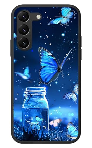 RWUTYTIUL for Samsung Galaxy S25 Plus Cute Phone Case, Blue Butterfly