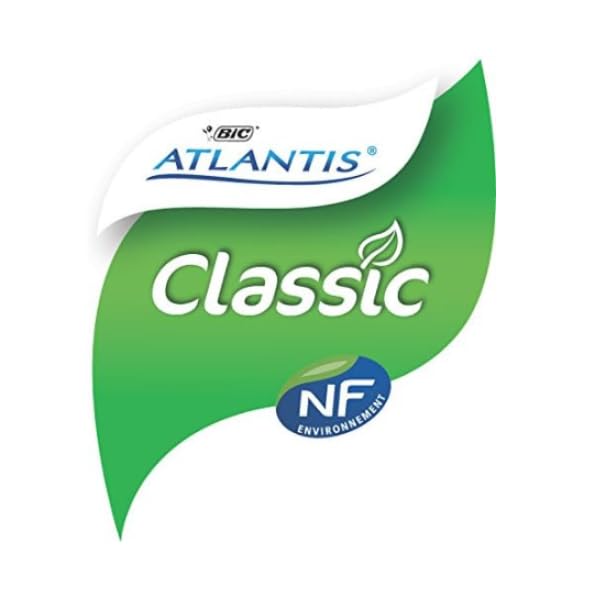 Bic Atlantis Classic Retractable Ballpoint Pens Medium Tip 1 mm Pack of 12 Blue