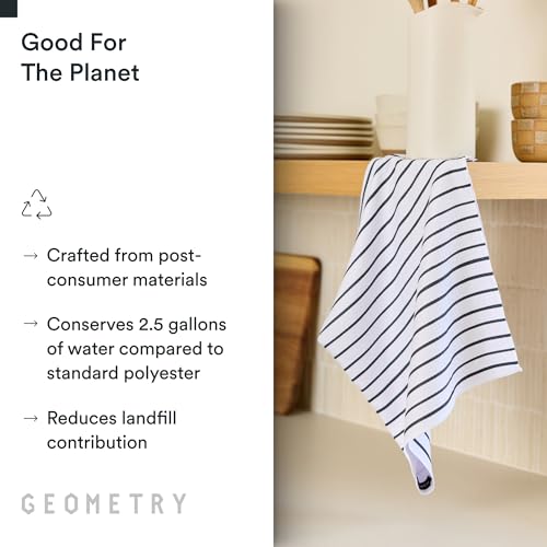GEOMETRY Kitchen Tea Towels - Quick Dry Microfiber Dish Towels for Kitchen Linen Breeze, 18" x 30" 2 Pack - image 3