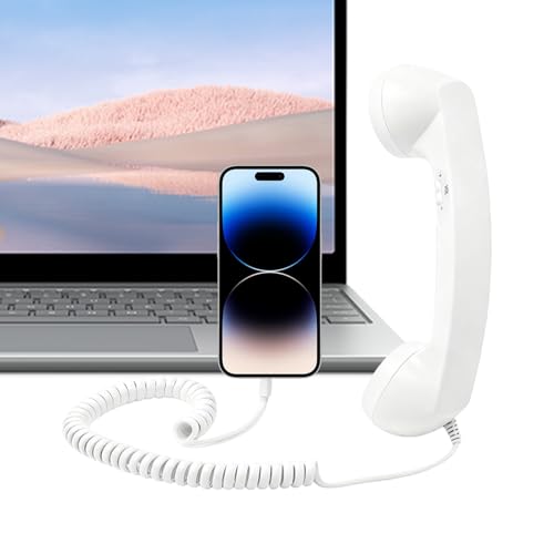 Auricular retro para teléfonos celulares, con micrófono tipo C, suministros para el hogar, adaptador de teléfono celular a teléfono fijo | para oficinas llamadas, hogar, mesita de noche, baño, cama
