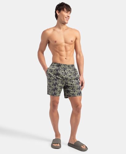 Image of Jockey NY07 Men's Super Combed Cotton Satin Weave Printed Boxer Shorts with Side Pocket
