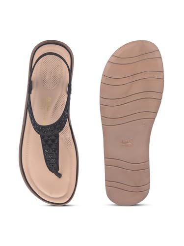 Image of Bata Comfit 5616 Diamonte Sandal 2.0 Black Sandals Shoes for Women|Everyday|Running|Walking|Comfortable Fit|Fashionable