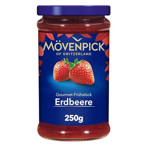 Mövenpick Gourmet-Frühstück Erdbeere, hochwertiger Premiumaufstrich Fruchtaufstrich, 250 g