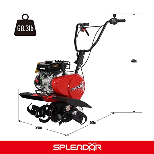 Splendor 4-Cycle Gas Powered Tiller 79Cc With Handle And Width Adjustable 24In #TOP2