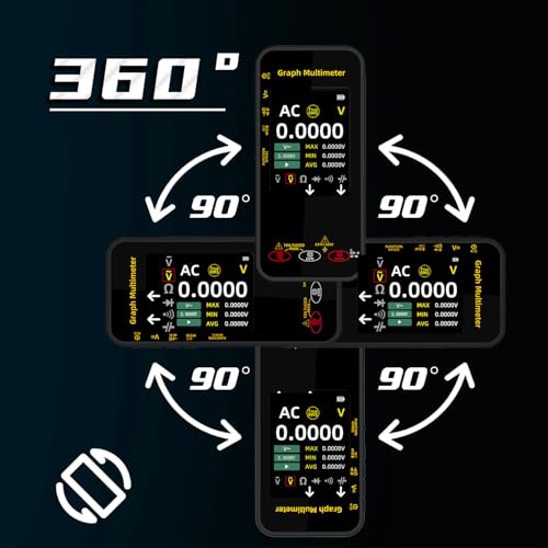 Image of BSIDE 20000 Counts Digital Multimeter Date Recorder, 0.1mA /10uV /1000V with Smart Mode, 360-Degree Rotate LCD with Rechargeable, Measures Amp Cap Diode Temp MAX /MIN /Peak Voltage for Photovoltaic Miners