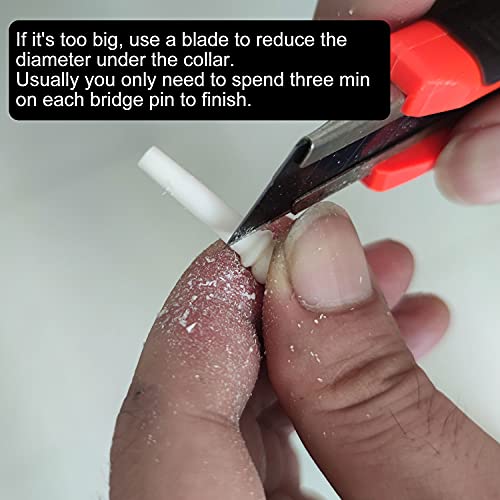 image for Vencetmat Acoustic Guitar Bridge Pins, Pin Remover Set, Pure Bone, Unb