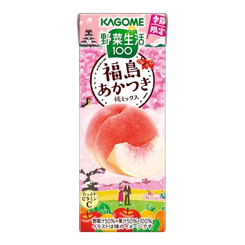 カゴメ 野菜生活100 福島あかつき桃ミックス 195ml×24本 紙パック