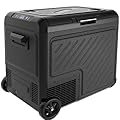 EUHOMY 12 Volt Refrigerator, 59QT Dual Zone Car Refrigerator, Electric Cooler 12/24V DC & 120-240V AC, Car Fridge -4?~68?, Portable Freezer with Wheels for Camping, Truck, Travel