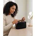 BAGSMART Small Makeup Bag, Travel Cosmetic Bag Make Up Pouch Small Travel Zipper Pouch,Water-resistant Toiletry Bag,Makeup Organizer Bag for Women, Black - Image 2