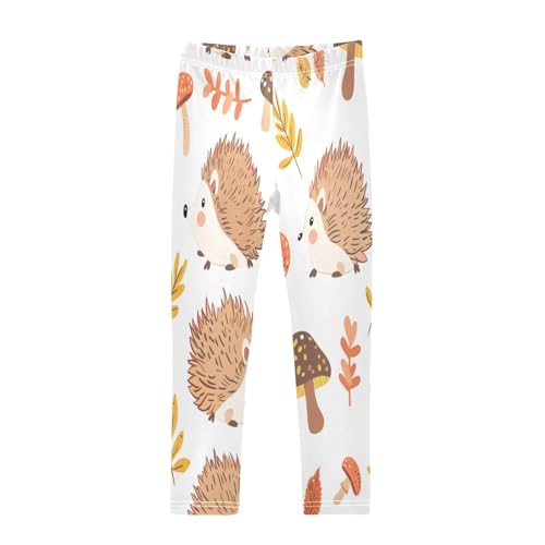 Bolaz Toddler Girls Leggings Printed Yoga Pants Leggings Mushroom Hedgehogs for Kids