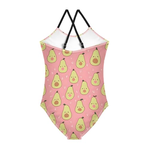 Cute Avocado Girls One Piece Swimsuits Summer Quick Dry Beach Bathing Suit2