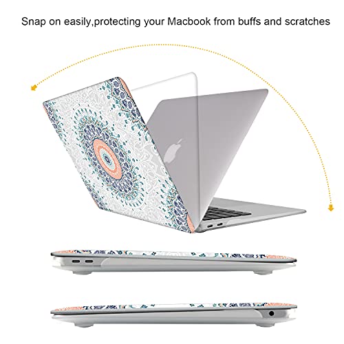 Icasso Compatible With Macbook Air 13 Inch Case 2018-2020 Release A2337M1/ A2179/A1932 With Retina Display Touch Id,Hard Plastic Shell Case And Keyboard Cover - Mandala & Lace #TOP5