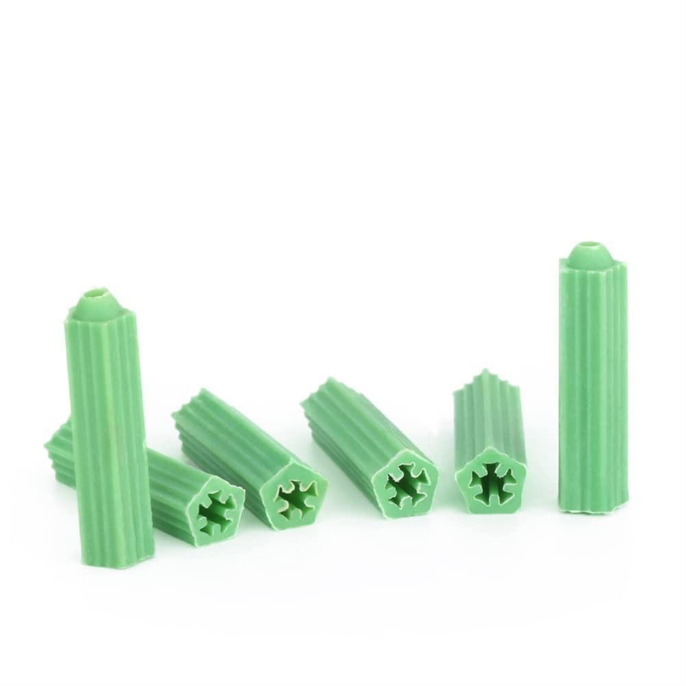 Bulloni ad espansione, 200 pezzi Verde Vite per muratura Fissaggio a muro Ancoraggio a muro Tubo di espansione Cartongesso Tappo a muro in plastica per muratura Trapano a secco Bulloni di ancoraggi