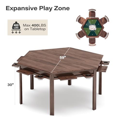 image for LAUSAINT HOME Board Game Table with Removable Table Top, 59” Play Ar