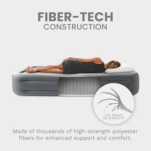 INTEX 64125ED Dura-Beam Plus Essential Rest Air Mattress - Fiber-Tech – Queen Size – Built-in Electric Pump – 18in Bed Height – 600lb Weight Capacity by Intex - Image 6