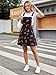 YOINS Overall Dress for Women Adjustable Straps Pinafore Dress Pleated Mini Cute Cherry Suspender Skirt Black Large