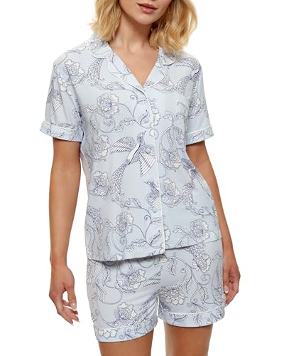 Pop & Plum Soft Cooling Viscose Bamboo Pajamas for Women, Comfy PJs, Matching Button Up Pajama Shorts Set, Super Soft Pajamas