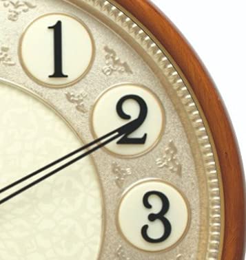Image of Rikon Quartz Official Designer Big Size Rk 49 (38 cm � 38 cm) Wall Clock for Home, Living Room, and Office - Made in India. (Wood Gold Ivory)