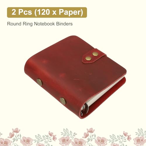 Notebook Binder A9 en cuir rouge pour vos notes de bureau et étude - 4