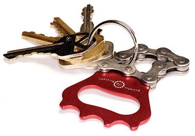 Recycled Bicycle Chain Key Chain Bottle Opener