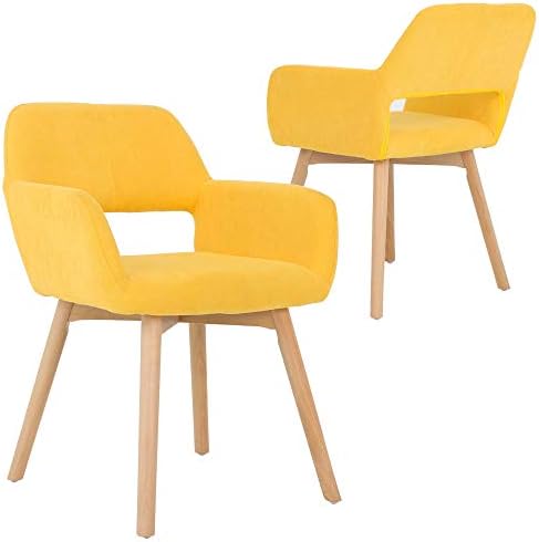 Five Stars Furniture Modern Design Fabric Accent Chair Dining Chair W/Solid Wood Leg Living Room (Blue Set of 1)