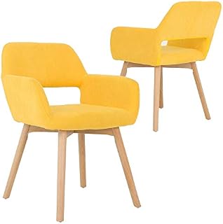 Five Stars Furniture Modern Design Fabric Accent Chair Dining Chair W/Solid Wood Leg
