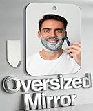Shower Mirror Fogless for Shaving, (Larger 11x8 Inch) Shatterproof Anti Fog Shaving Mirrors Holder NO-Drilling, No Fog Free Waterproof, Small Wall Mounted Bathroom Accessories Hanging Camping Men