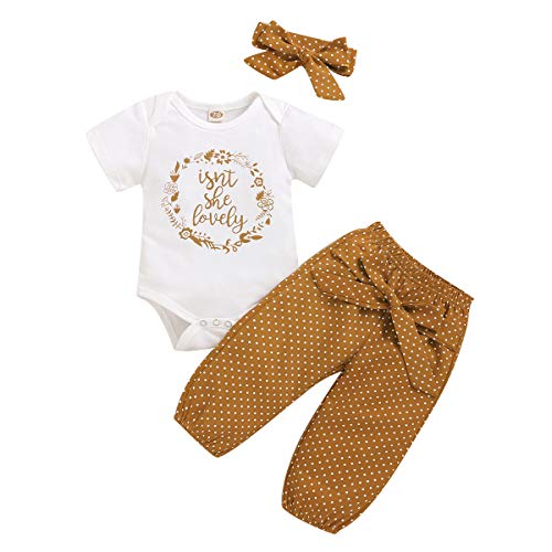 Baby Girl Summer Clothes 3 Months Newborn Girl Outfits Infant Ruffle Little Girl Romper Top Cute Floral Pants 3-6 Month Girl Clothes White