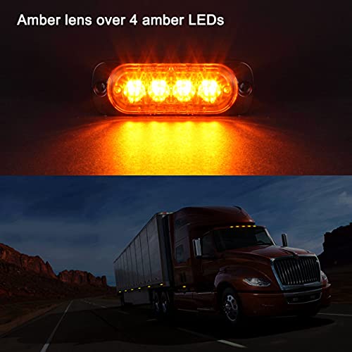 image for AT-HAIHAN Pack of 4 Aluminum Housing Amber LED Clearance Lamp Trailer 