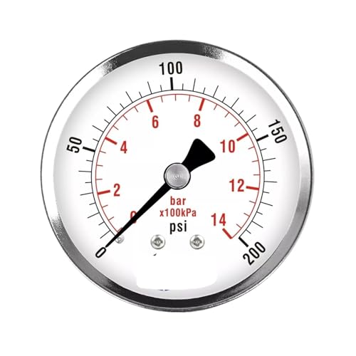 Manomètre 2-1/2 po en acier chromé avec filetage arrière NPT