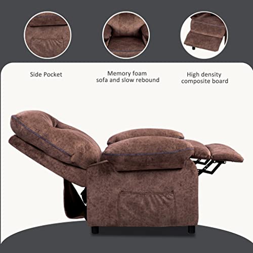 Visentor Massage Recliner Chair, Electric Eecliner, Velvet Living Room Chairs, Lazy Chair Comfy Chair With Heating And Vibration Function, Light Brown #TOP5
