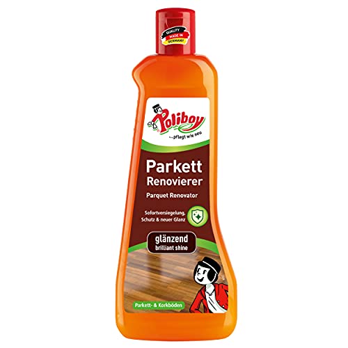 POLIBOY Ristrutturatore lucido – Parquet per pavimenti in legno sigillati – Sigillatura parquet con strato protettivo – senza levigatura – 1 x 500 ml – Made in Germany