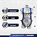 Palmer Safety Full Body Construction Harness with 5 Point Adjustment, 2D-Ring, Grommet Legs, and Fall Indicators I OSHA ANSI Roofing Tool Personal Equipment (Blue - Universal)