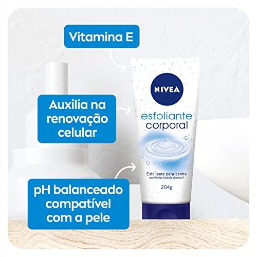 NIVEA Esfoliante Corporal para Banho 200ml - Auxilia na renovação celular, com vitamina E, enriqueci