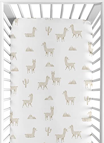 Image of Sweet Jojo Designs Fitted Baby Crib Sheets (Boho Llama) for Girls and Boys, Infant Nursery, Toddler Bed Room - Standard Size Mattress (Bohemian, Southwest, Watercolor, Mountain, Cactus, Farmhouse)