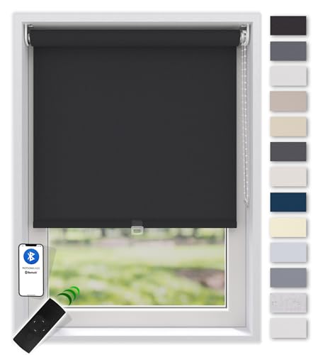 EFIXS Sonnenschutz Rollo, transparent, Breiten: 40-240, Höhe bis 275 cm, Hier 150 x 190 cm (BxH), schwarz, Blendschutz, Kettenzug, Springrollo, Motor