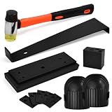 ZXBBTZ Kit de Instalación de Suelo Laminado, 65 PCS Herramientas para Piso Laminado con Martillo de Goma, Palanca, 60 Cuñas Separadoras, Bloque de Impacto y Rodilleras, Kits Colocación SueloLaminado